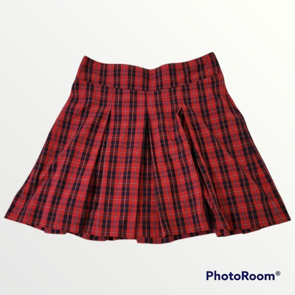 Red and Black Plaid Skirt
